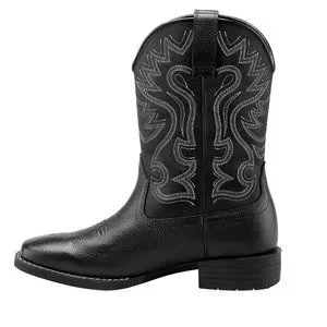 Herman Survivors Black Leather Square Toe Houston Western Cowboy Boots Mens 13 Herman Survivors Black Leather Square Toe Houston Western  main image 3